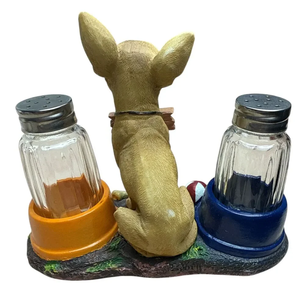 Chihuahua Dog Salt & Pepper Shaker Set “You Want Some of This?” Figurine